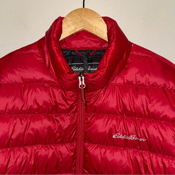 Eddie Bauer Packable Down Puffer Coat Red Men’s Size Large - Picture 2 of 11